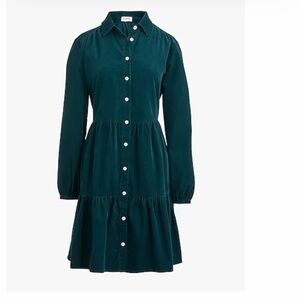 J. Crew Factory Dark Teal Long Sleeve Dress